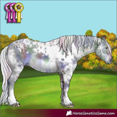 Horse Color:Nacre White Spotted Silver Black Chinchilla Ice