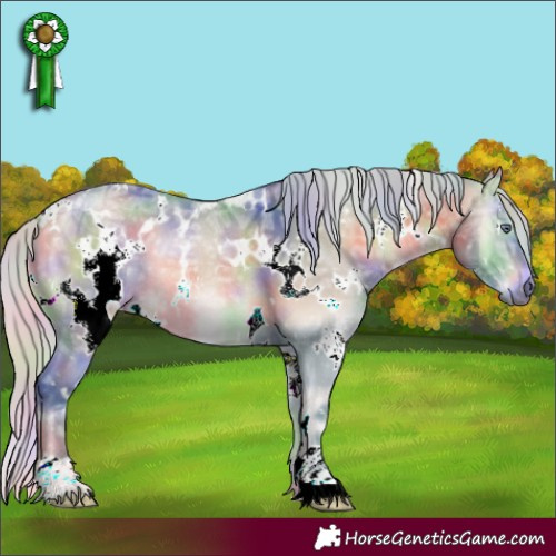 Horse Color:Nacre Watercolor White Spotted Silver Bay Chinchilla Ice Onyx 