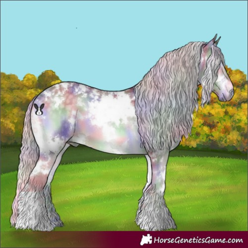 Horse Color:Nacre White Spotted Chocolate Silver Blue Onyx Chinchilla 