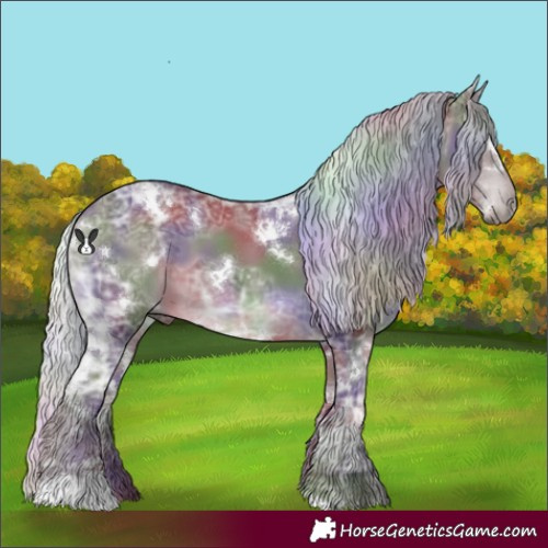 Horse Color:Nacre White Spotted Chocolate Silver Black Chinchilla Ice 