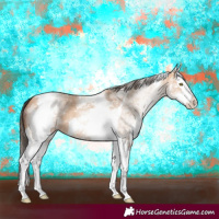 Horse Color:White Spotted Amber Champagne Splash Tobiano 