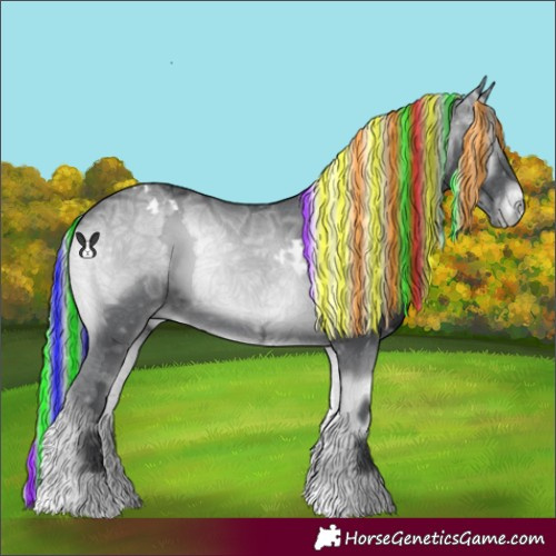 Horse Color:Painted White Spotted Silver Blue Onyx Chinchilla Ice Tobiano 
