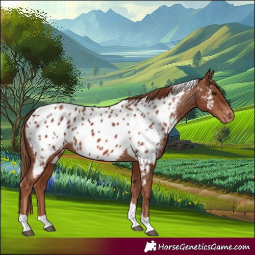 Horse Color:Chestnut Tobiano Near Leopard 