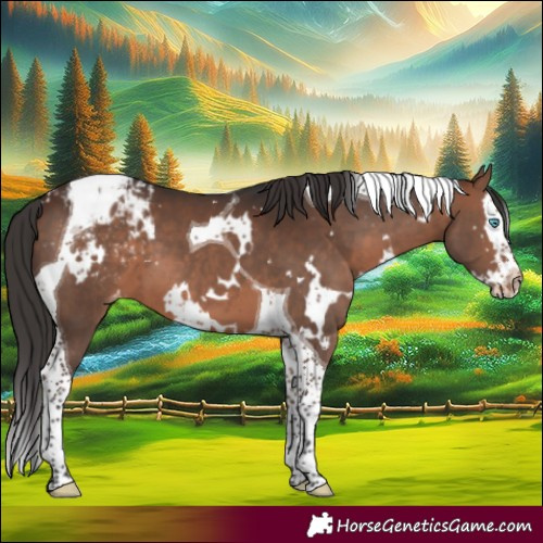 Horse Color:White Spotted Brown Splash Tobiano Appaloosa