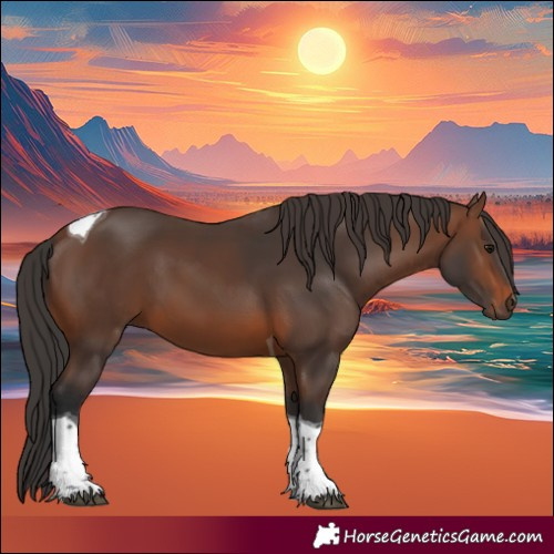 Horse Color:Brown Tobiano Rabicano