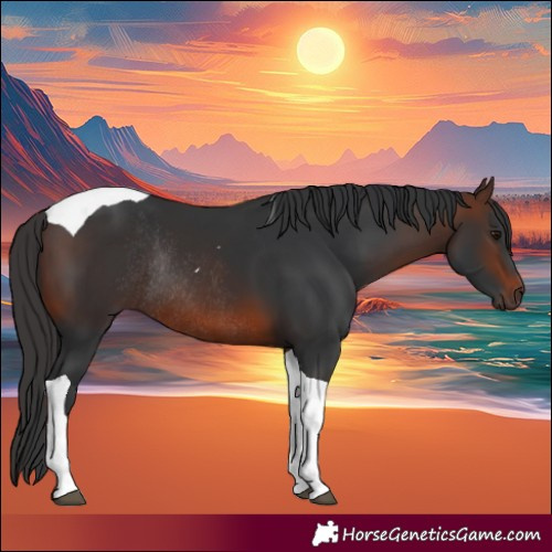 Horse Color:Brown Tobiano Rabicano 