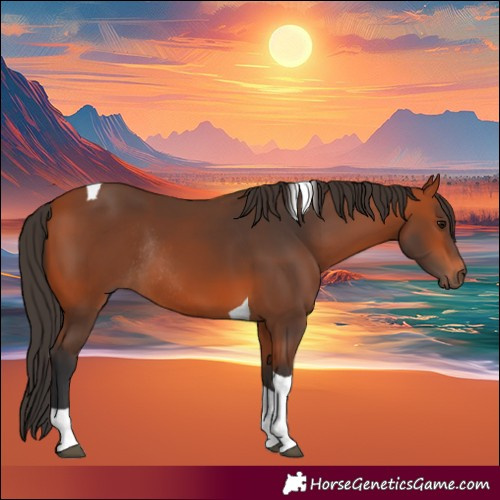 Horse Color:Bay Tobiano Rabicano