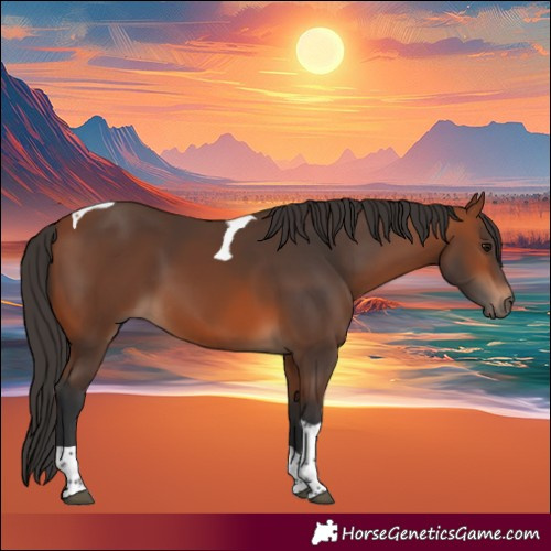Horse Color:Bay Tobiano Rabicano 