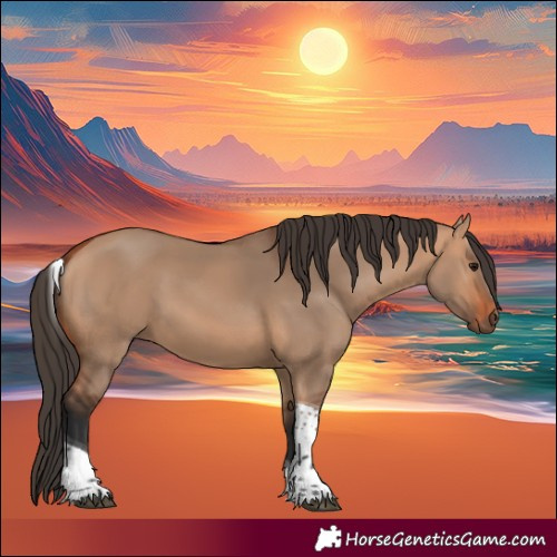 Horse Color:Bay Dun Tobiano Rabicano 