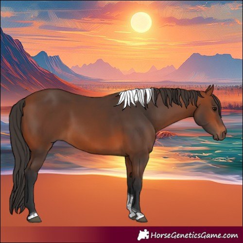 Horse Color:Bay Tobiano Rabicano 