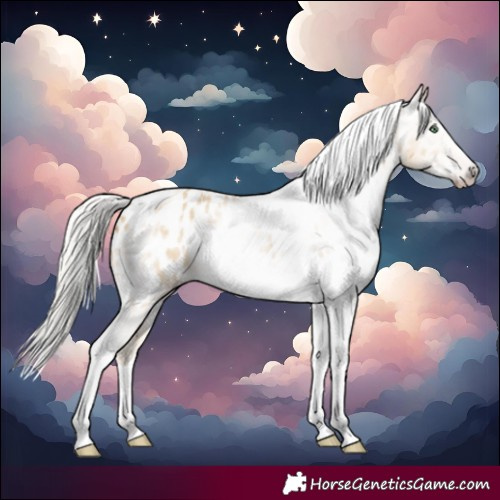 Horse Color:Gray Silver Amber Cream Champagne Roan Dun Splash Tobiano Frame Near Leopard Rabicano 