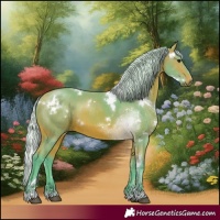 Horse Color:Watercolor White Spotted Silver Bay