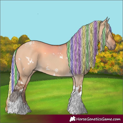 Horse Color:Painted White Spotted Silver Brown Dun Tobiano