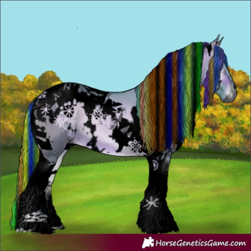 Horse Color:Void Painted Watercolor White Spotted Bay Onyx Tobiano
