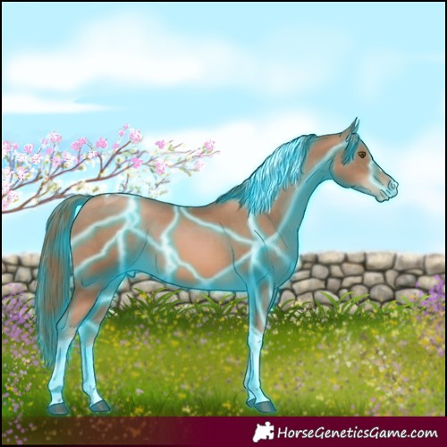 Horse Color:Thunderstruck Liver Chestnut Pearl Tobiano 
