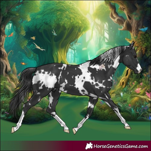 Horse Color:White Spotted Black