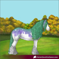 Horse Color:Watercolor White Spotted Chocolate Brown Chinchilla Onyx Splash