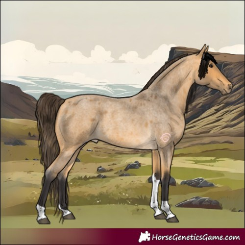 Horse Color:Buckskin Roan Tobiano 