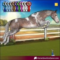 Horse Color:White Spotted Silver Brown Mushroom Tobiano 