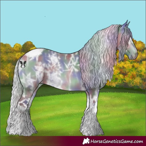 Horse Color:Nacre Silver Brown Chinchilla Ice Tobiano