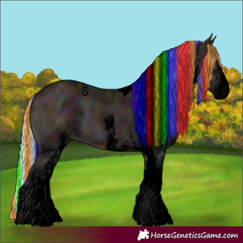 Horse Color:Void Painted Watercolor White Spotted Midnight Silver Bay Ice Onyx Tobiano 
