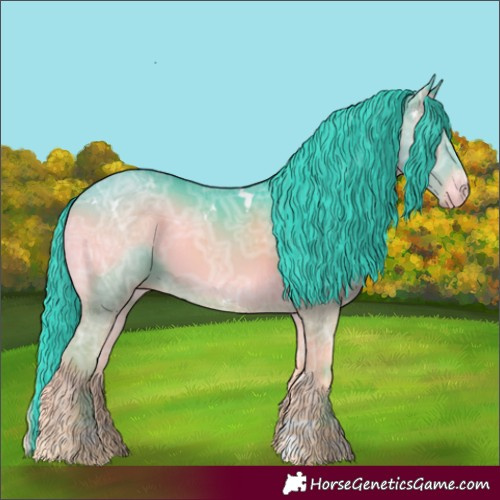 Horse Color:Watercolor White Spotted Blue Onyx Ice