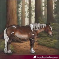 Horse Color:White Spotted Silver Brown Tobiano 