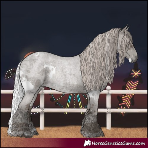 Horse Color:White Spotted Silver Blue Roan Merle 