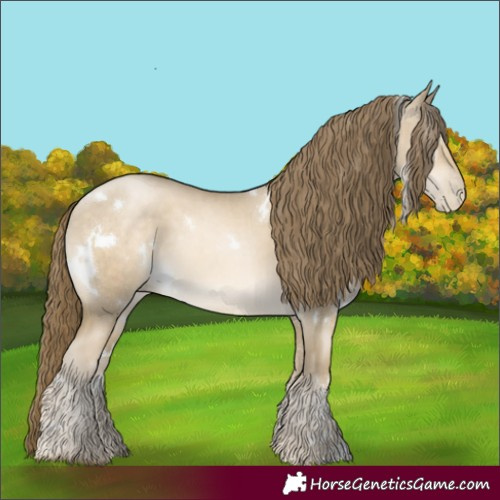 Horse Color:White Spotted Grullo Snowdrop Pearl Brindle