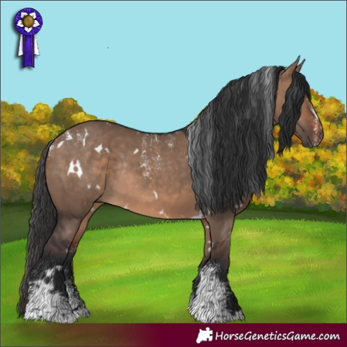 Horse Color:Powder White White Spotted Brown Dun Rabicano