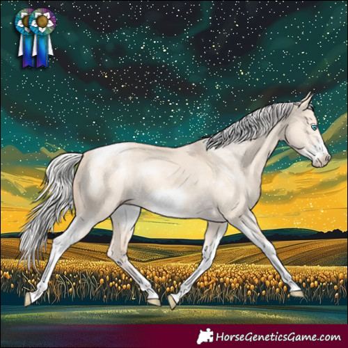 Horse Color:Silver Perlino Dun Sabino Tobiano Frame