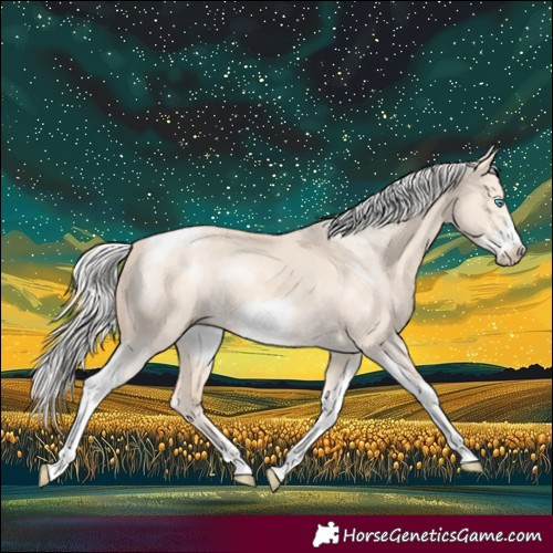Horse Color:Silver Perlino Dun Sabino Tobiano Frame