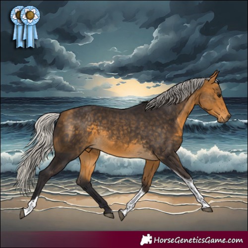 Horse Color:Silver Buckskin Tobiano