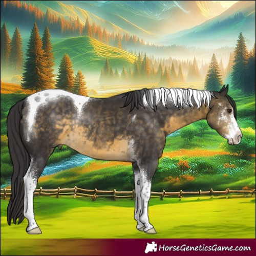 Horse Color:Buckskin Sabino Tobiano Rabicano 
