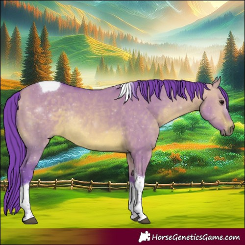 Horse Color:Watercolor Bay Dun Tobiano Rabicano