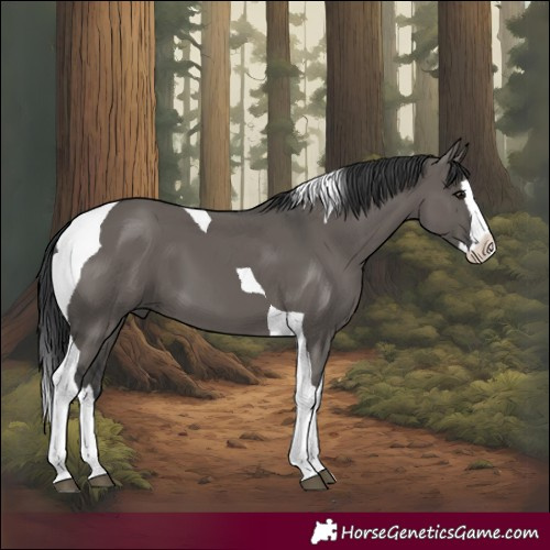 Horse Color:Grullo Splash Tobiano