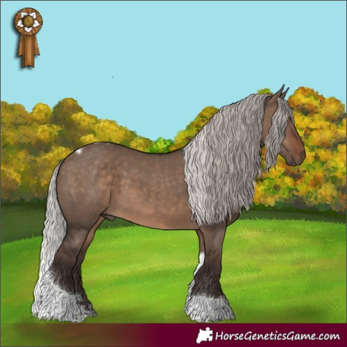 Horse Color:Silver Brown Dun Tobiano 