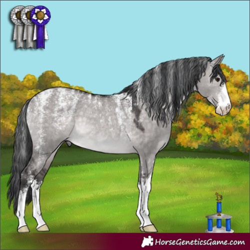 Horse Color:Powder White Platinum Brown Dun Rabicano