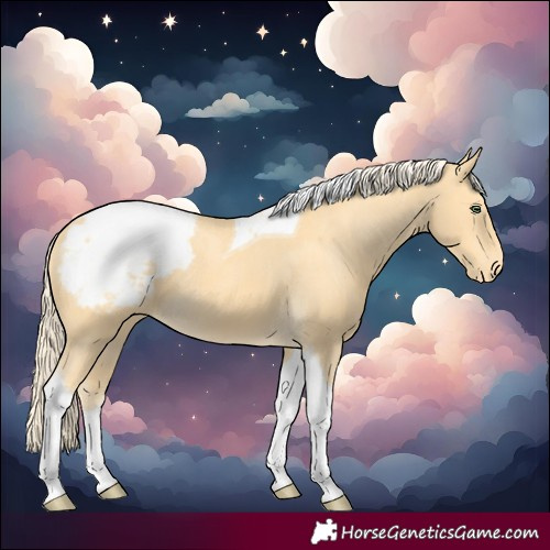 Horse Color:Gold Cream Champagne Tobiano Snowcap 