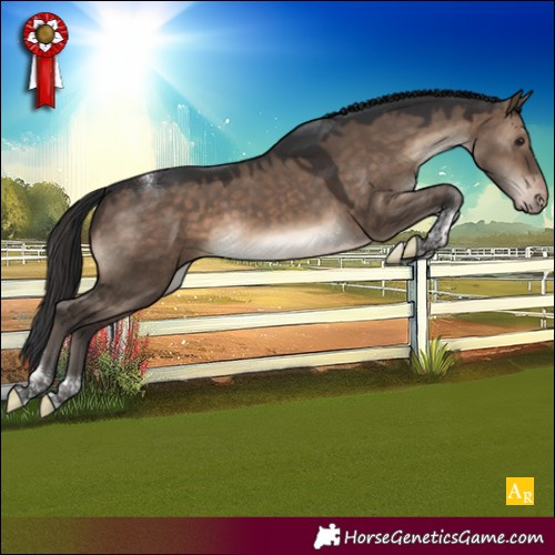 Horse Color:Brown Dun Tobiano Varnish Rabicano 
