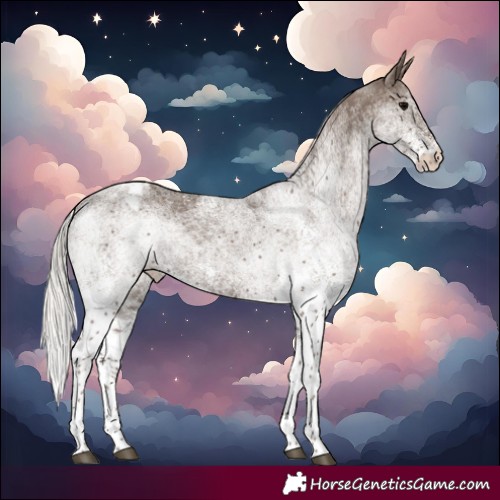 Horse Color:White Spotted Silver Black Blanket
