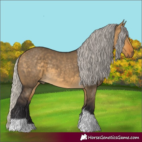 Horse Color:Silver Buckskin Dun Tobiano 