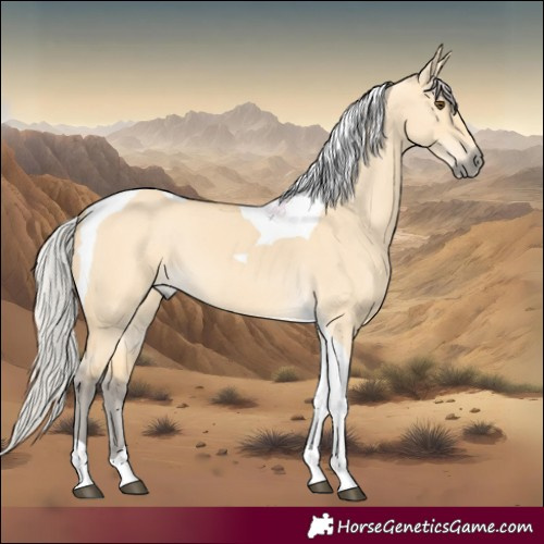 Horse Color:Silver Buckskin Dun Tobiano 