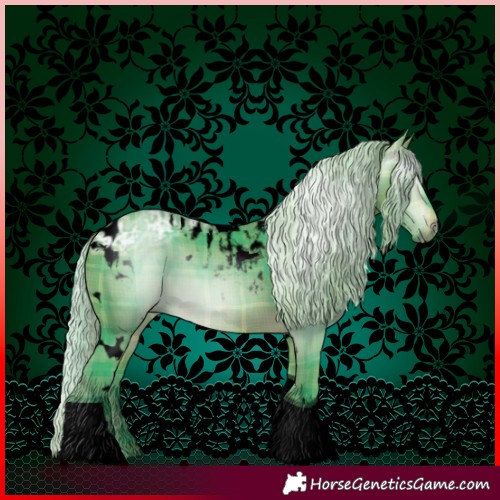 Horse Color:Gray Void Watercolor Plaid  White Spotted Silver Bay Ice Tobiano Skewed LP Spotted Rabicano 