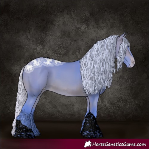 Horse Color:Void Watercolor Silver Bay Ice Tobiano Skewed LP Spotted Rabicano