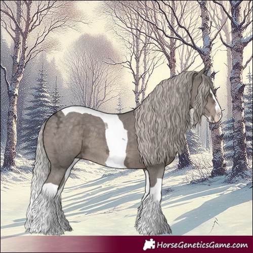 Horse Color:Silver Black Ice Splash Tobiano 