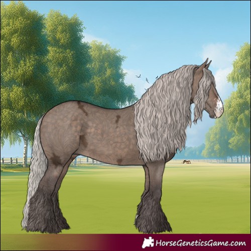Horse Color:Silver Brown Ice Dun Sabino 