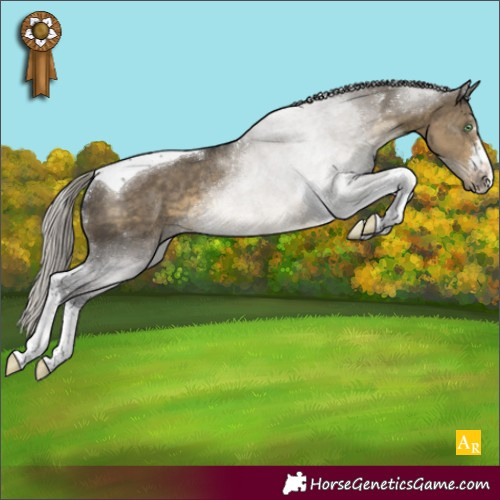 Horse Color:Silver Smoky Grullo Tobiano Rabicano Brindle 
