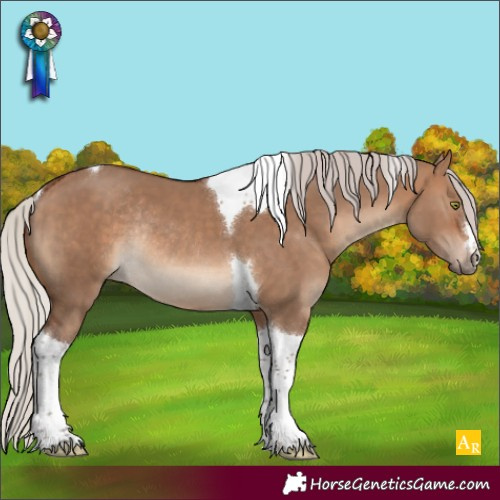 Horse Color:Silver Brown Dun Tobiano Rabicano