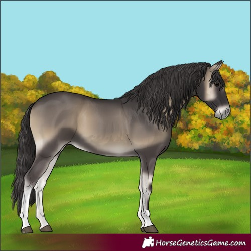 Horse Color:Smoky Blue Onyx Tobiano 